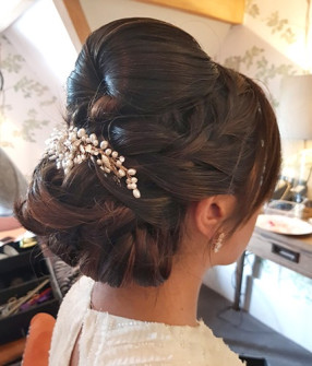 Twist and curled up do wedding style