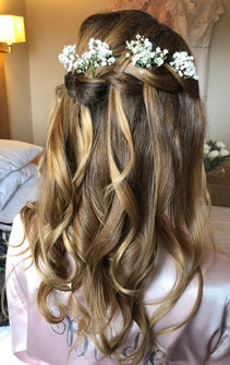 Waterfall plait wedding hair