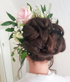 Bespoke wedding hair with large flowers