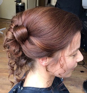 messy curled up do wedding hair style