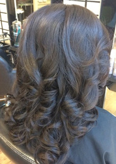 wavy blow dry for a wedding. wedding hair gallery in Cheshire