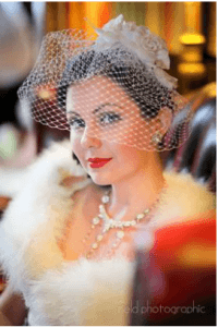 vintage wedding makeup, red lip